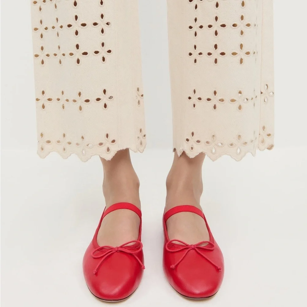 Loeffler Randall Leonie Red Ballet Flat - Picture 3 of 5